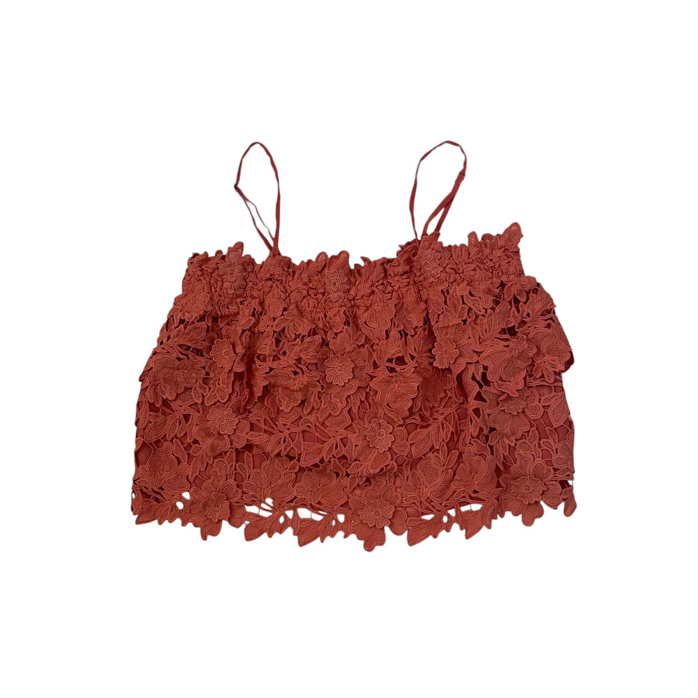 Anthropologie Guest Editor Lace Crop Top - Coral Mauve - Size S